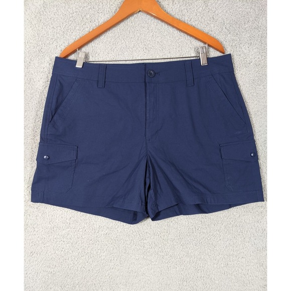 Eddie Bauer Pants - Eddie Bauer Nylon Cargo Shorts Women 14 Navy Blue Utility Hiking Travel Outdoor